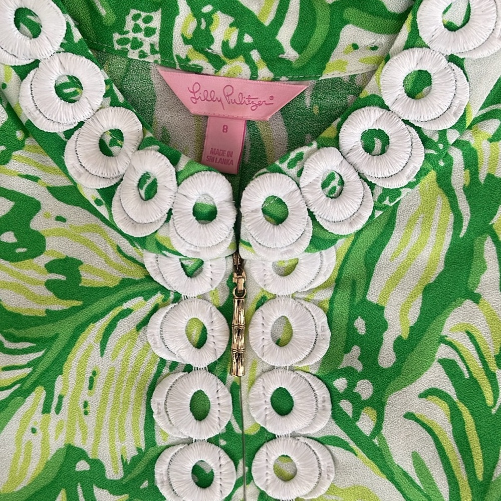 Lilly Pulitzer Green & White Sleeveless Mini Dress - Picture 3 of 8